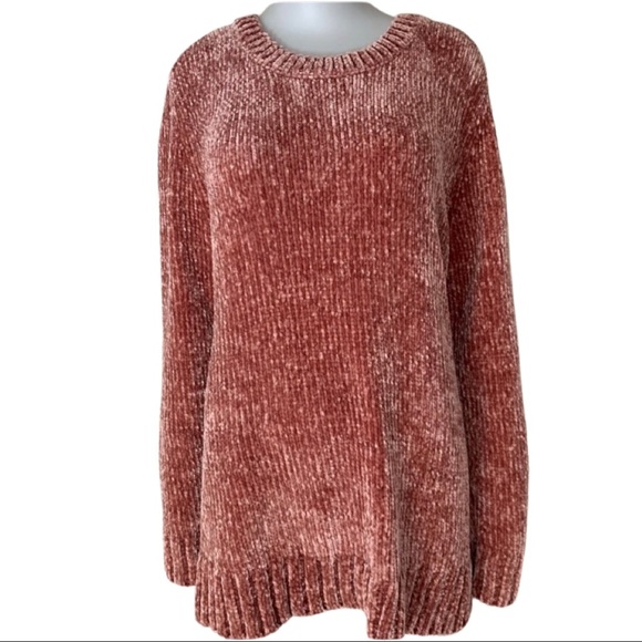 ORVIS Chenille Crewneck Sweater Pullover Pink Rose Classic Soft Warm Size L - Picture 4 of 14